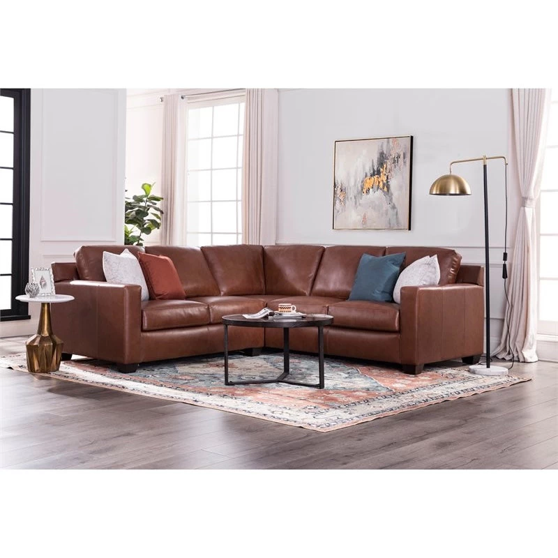 Lauren Leather 2 Piece Sectional In Camel - Image 2