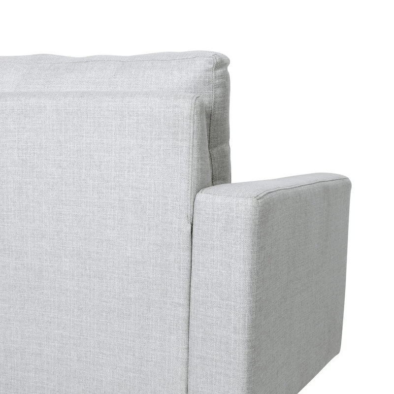 Darcy Contemporary Tufted Fabric 3 Seater Sofa, Light Gray/Dark Brown - Image 9