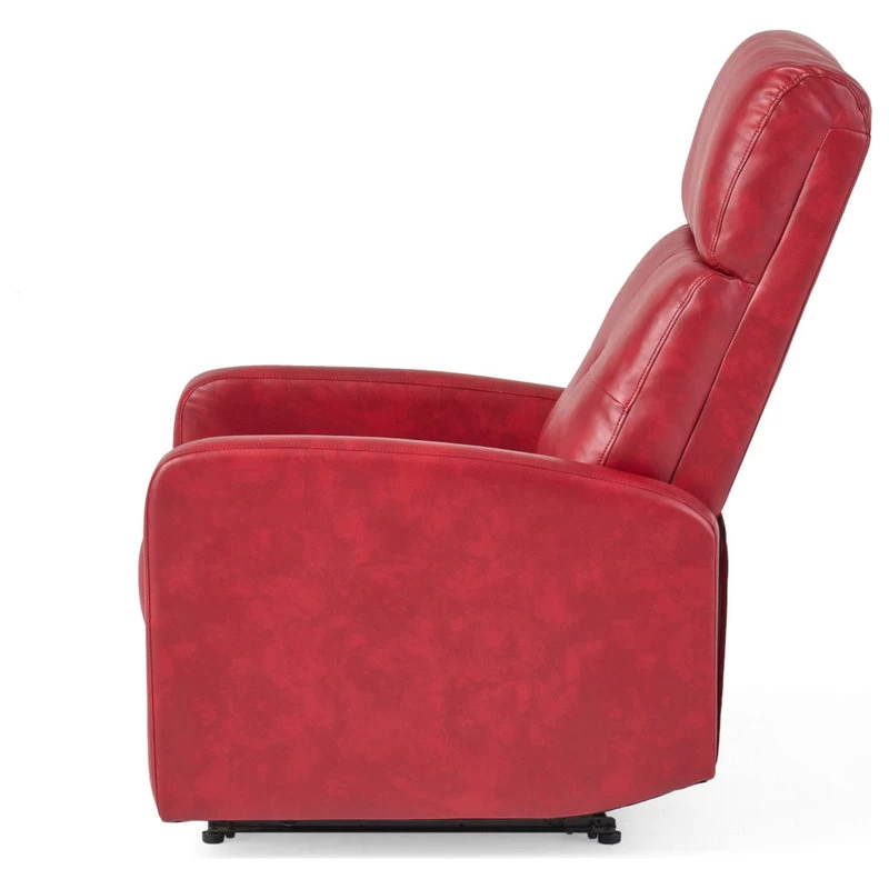 GDF Studio Teyana Red Leather Recliner Club Chair - Image 5