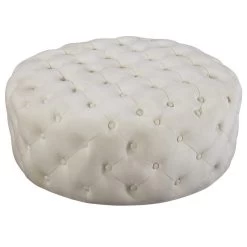 Addison Velvet Ottoman/Bench, Cream