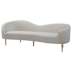 Ritz Velvet Sofa, Cream