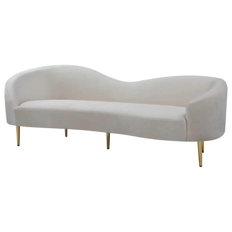 Ritz Velvet Sofa, Cream