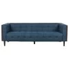 Croton Contemporary Tufted 3 Seater Sofa, Navy Blue + Brown
