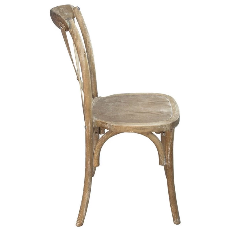 Flash Furniture Advantage X-Back Chair In Natural White Grain - Image 2