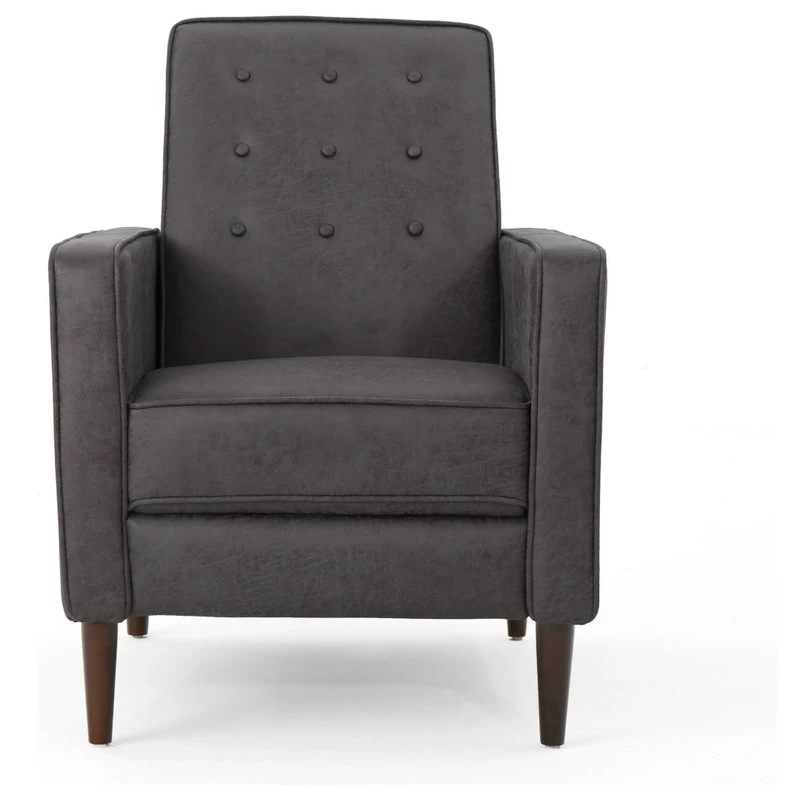 Mason Mid-Century Modern Button Tufted Fabric Recliner, Microfiber/Slate, Single Chair - Image 5