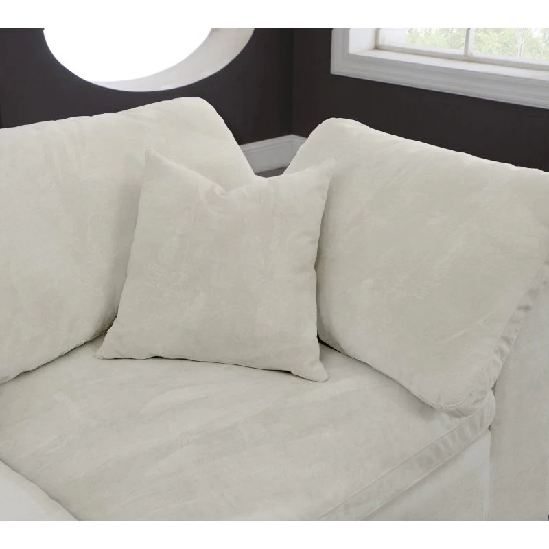 Cozy Cloud-Like Comfort Modular 4-Seater Sectional And 2 Ottomans, Cream - Image 6