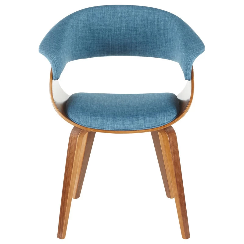 The Antonia Accent Chair, Blue, Fabric And Wood - Image 2