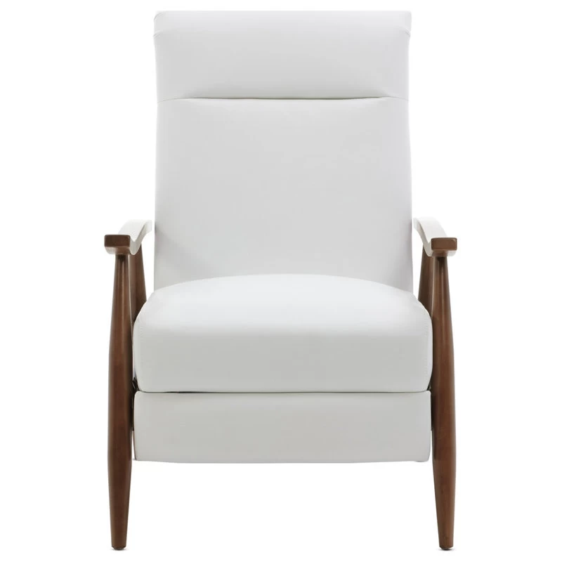 Solaris Wood Arm Push Back Recliner, Milky White - Image 8