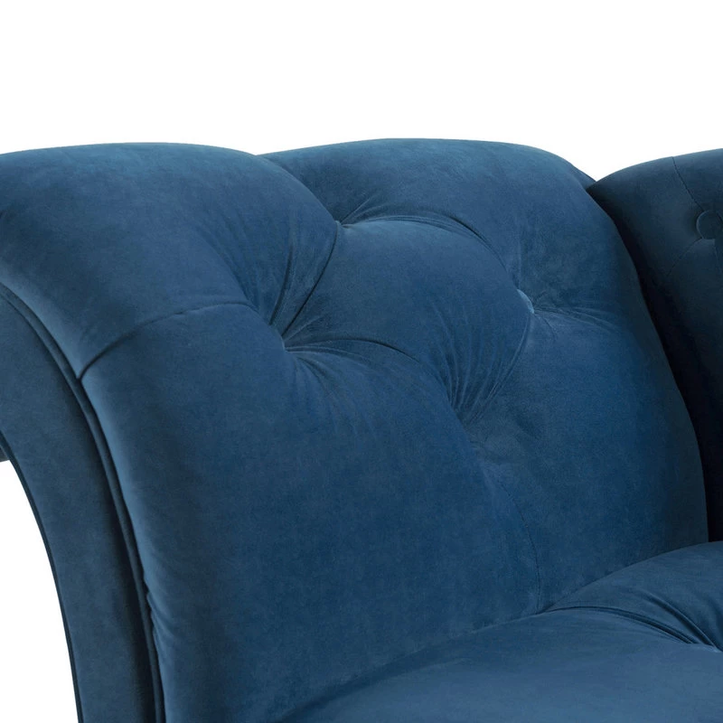 Samuel 66" Tufted Chaise Lounge, Right-Arm Facing, Satin Teal Blue Velvet - Image 9