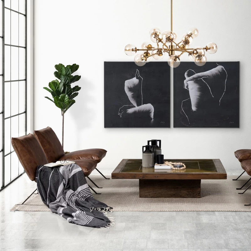 Flavelle II Top-Grain Leather Cushion Seat & Solid Iron Base Accent Chair, Brown - Image 10