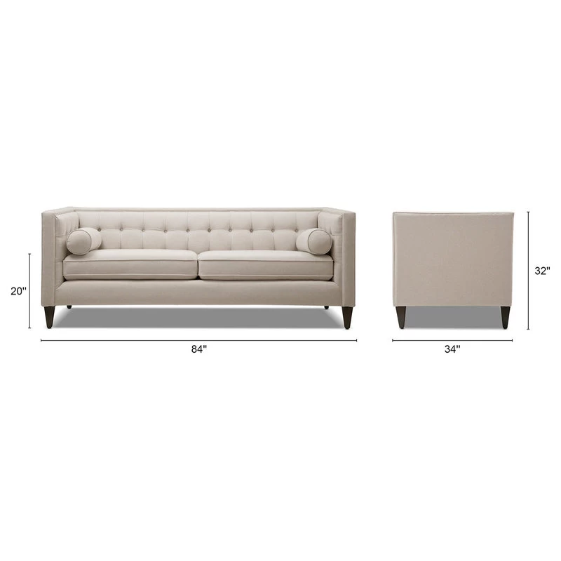Jack 84" Modern Tuxedo Tufted Sofa, Sky Neutral Beige - Image 5