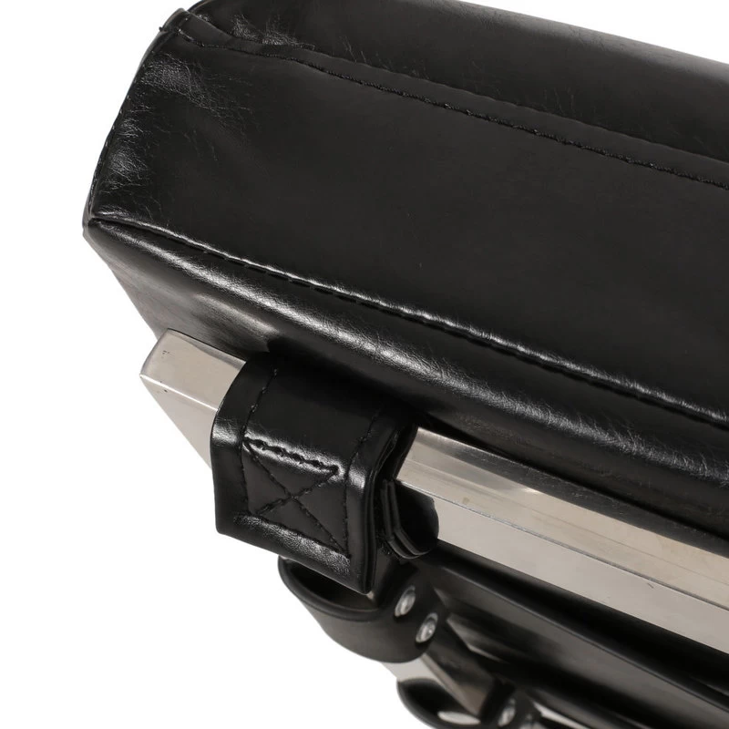 Pearsall Modern Channel Stitch Chaise Lounge, Midnight Black/Silver - Image 10