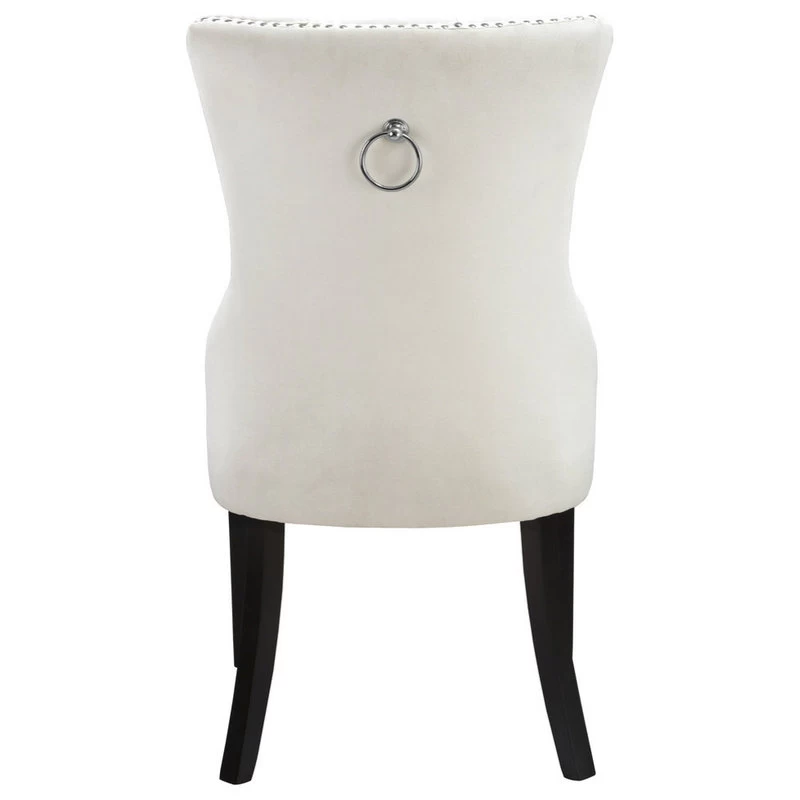 The Monarch Dining Chair, Cream, Velvet, Set Of 2 - Image 2