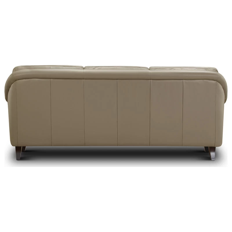 Sienna Genuine Leather Midcentury Modern Sofa, Beige - Image 7