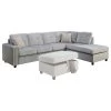 ACME Belville Velvet Sectional With Pillow In Gray