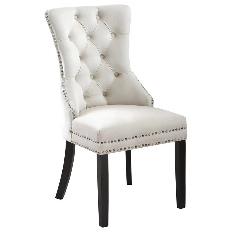 The Monarch Dining Chair, Cream, Velvet, Set Of 2 - Image 4