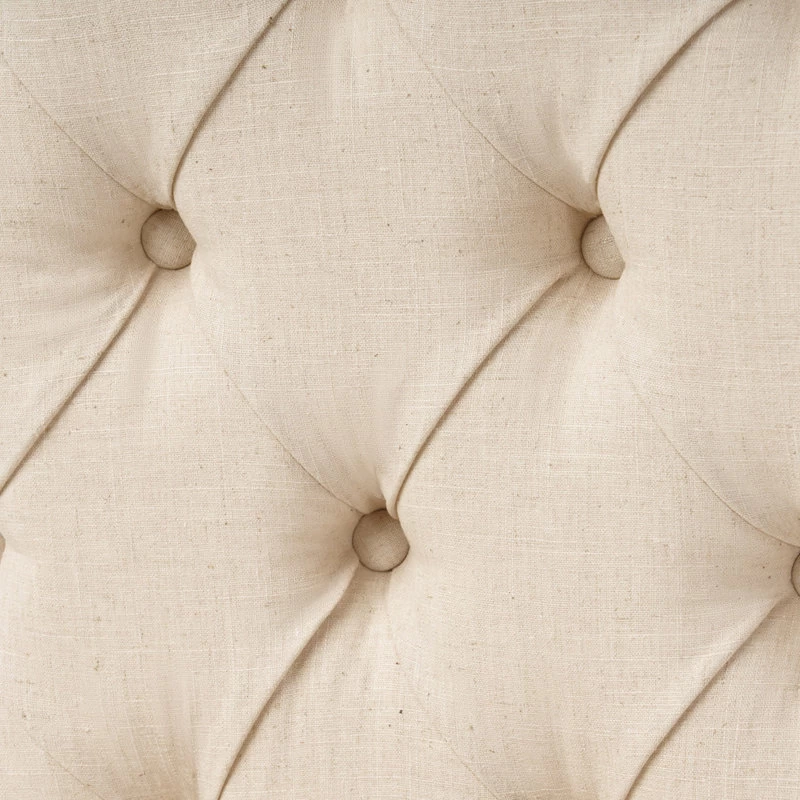 GDF Studio Clark Indoor Tufted Fabric Dining Chairs, Set Of 2, Natural Linen - Image 4