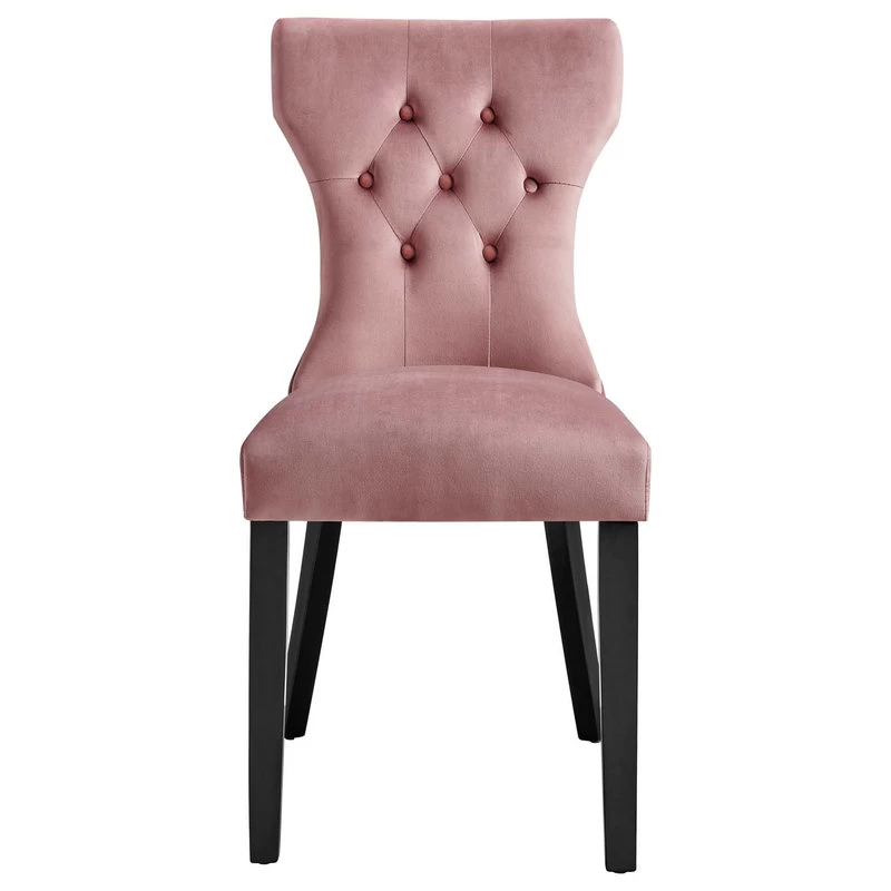 Silhouette Performance Velvet Dining Chairs, Set Of 2, Dusty Rose - Image 6