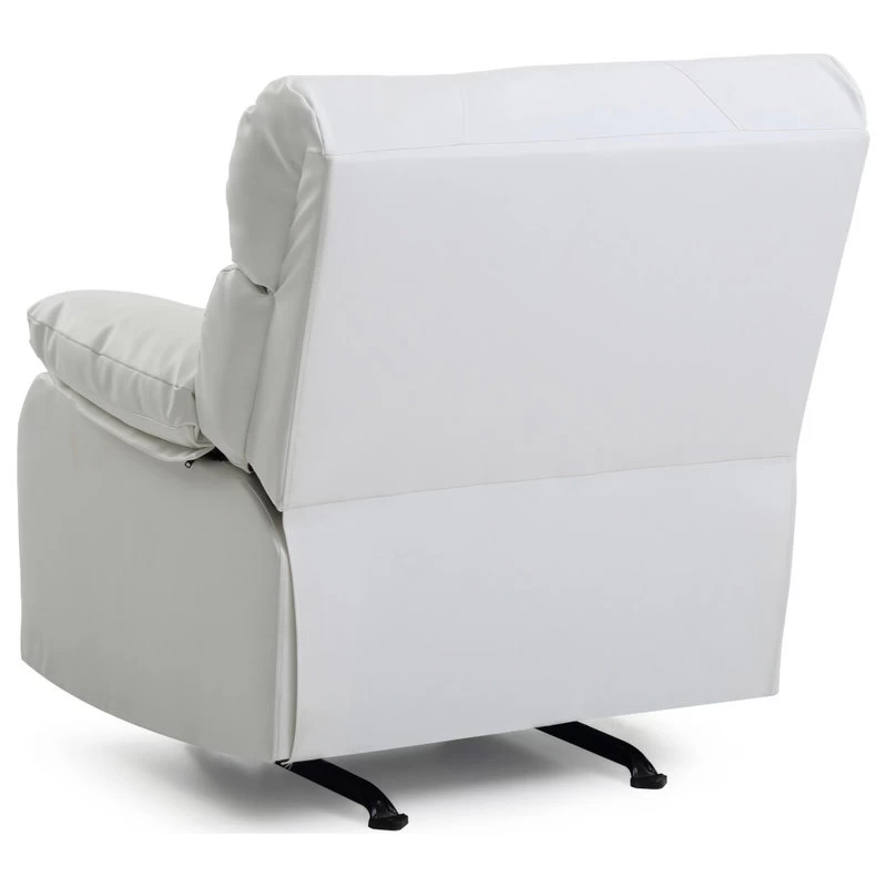 Clarke Rocker Recliner, White/Faux Leather - Image 5