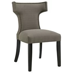 Curve Upholstered Fabric Dining Chair, Granite
