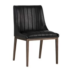 The Stanton Dining Chair, Black, Faux Leather, Set Of 2