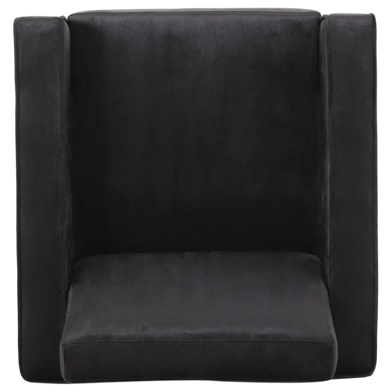 Kerman Modern Glam Velvet Club Chair, Black/Silver - Image 9