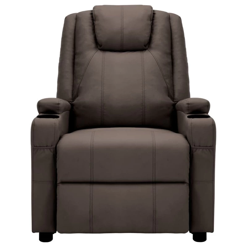 VidaXL Massage Reclining Chair Electric Chair For Elderly Brown Faux Leather - Image 2