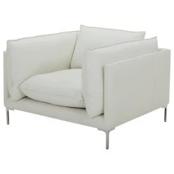 Divani Casa Harvest Modern White Full Leather Chair