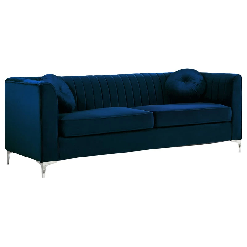 Isabelle Velvet Sofa, Navy
