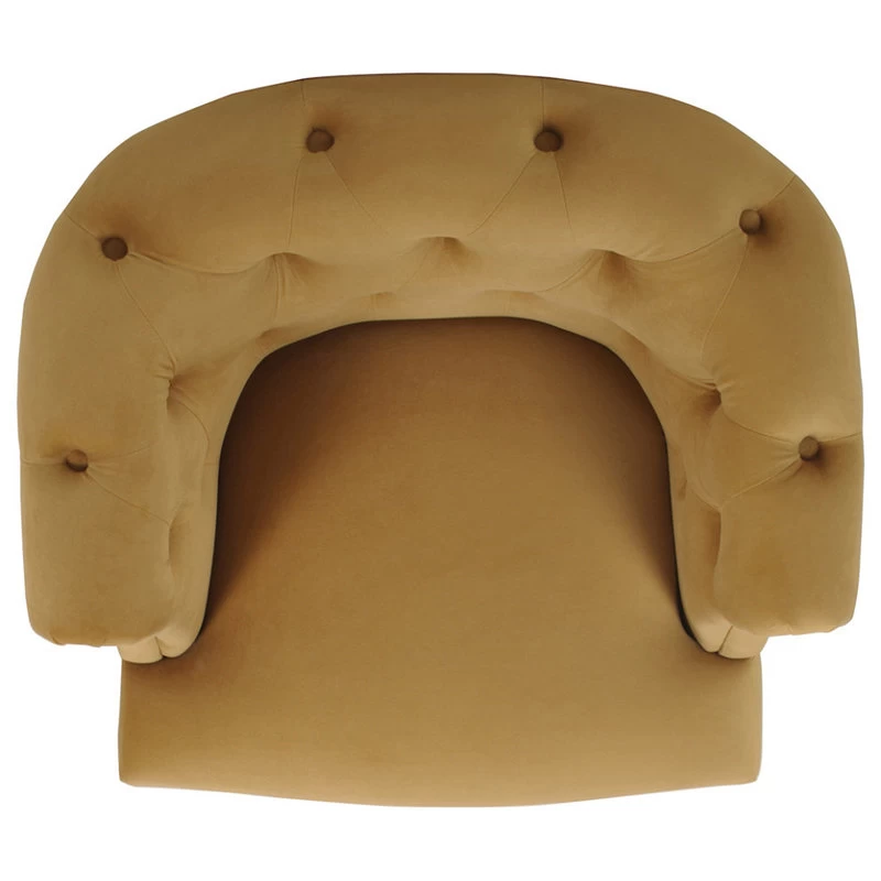 Katherine Tufted Accent Chair, Mustard Gold Velvet - Image 9