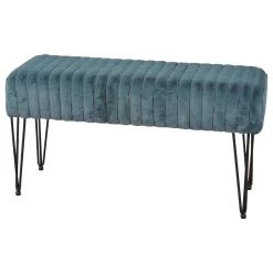 Serenta Super Mink Ottoman, Dark Teal, 46"x16"x7"