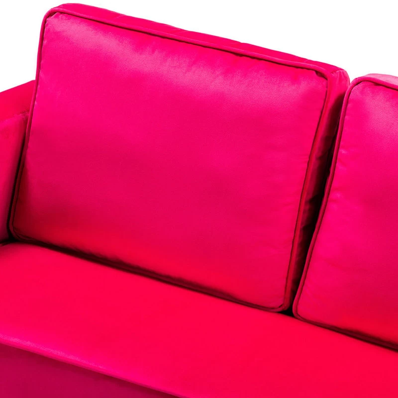 Upholstered Sofa With Loose Back, Fushia - Image 6