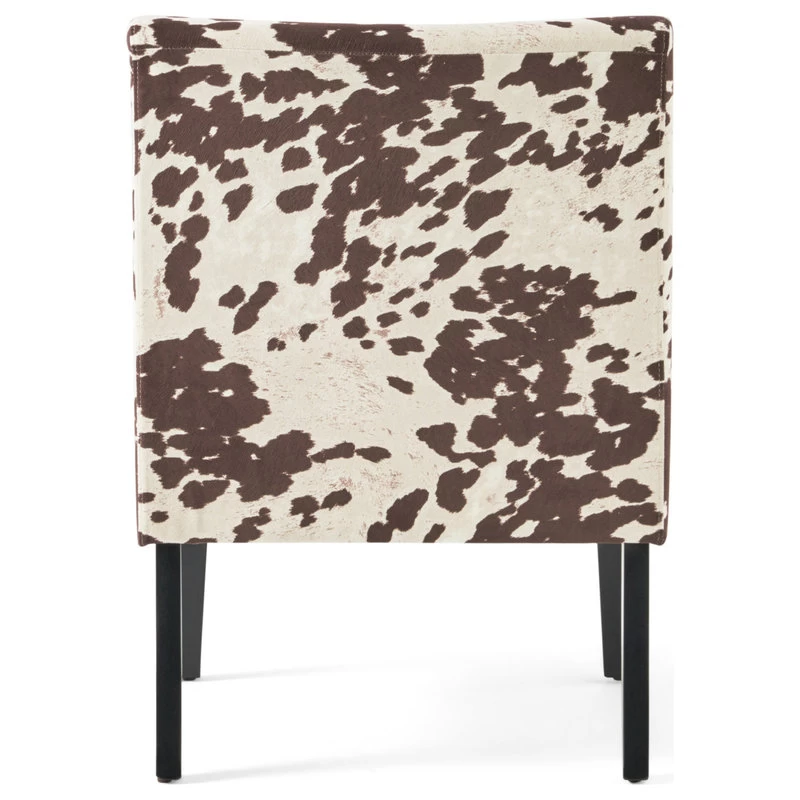 GDF Studio Kalee Contemporary Accent Chair, Cow Print, Matte Black, Fabric - Image 8