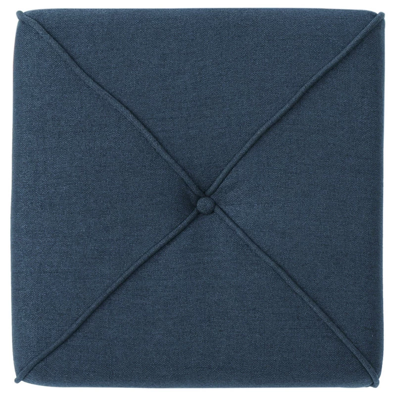 GDF Studio Tammy Fabric Square Ottoman, Navy Blue - Image 6