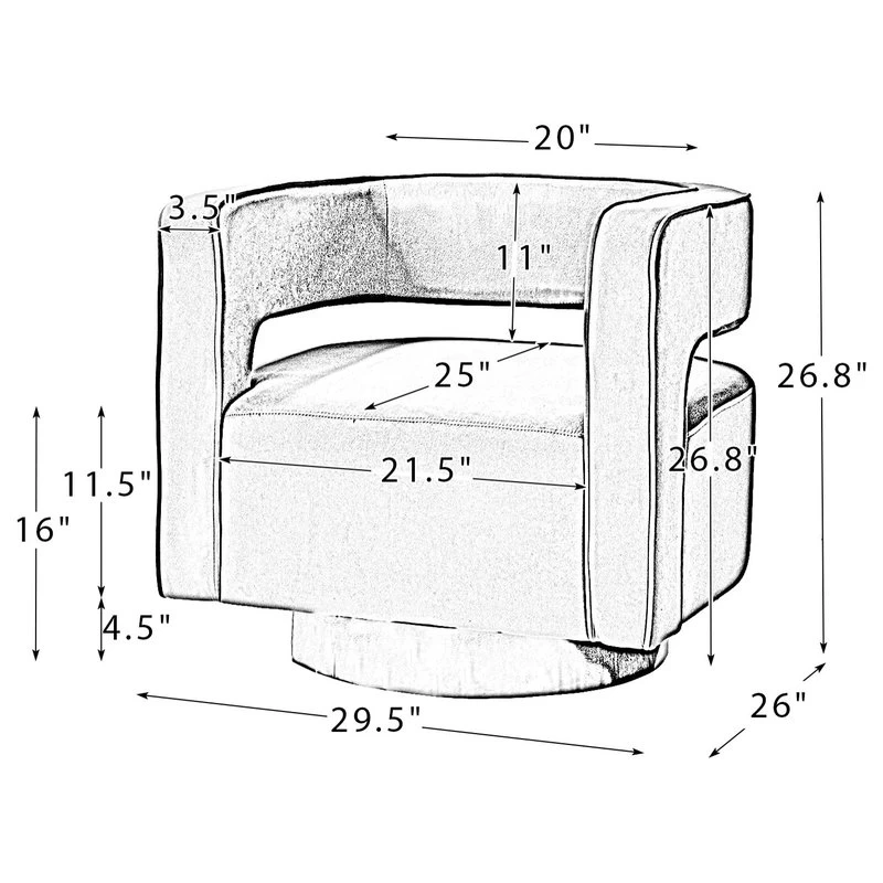 Swivel Barrel Chair Set Of 2, Ivory - Image 10