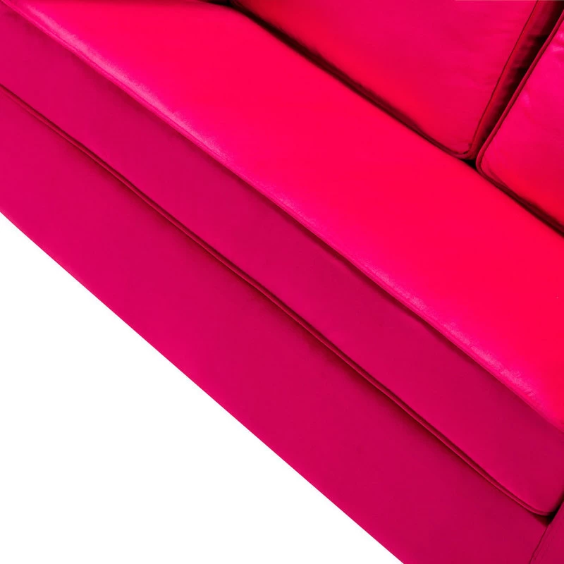 Upholstered Sofa With Loose Back, Fushia - Image 5
