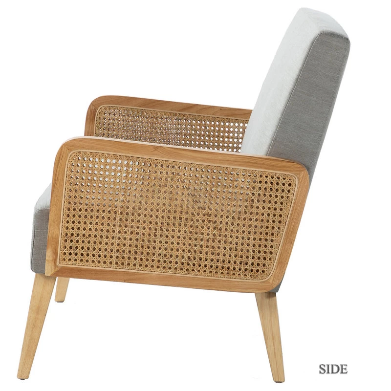 Wicker Arm Loveseat, Pewter - Image 3