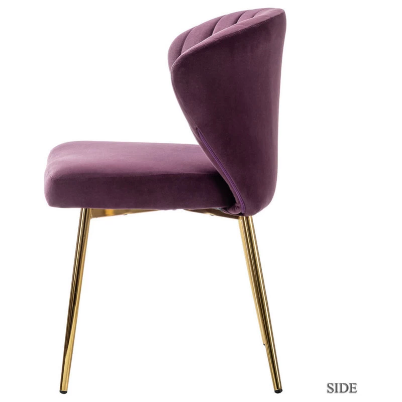 The Audrey Dining Chair, Velvet, Set Of 2, Purple - Image 3