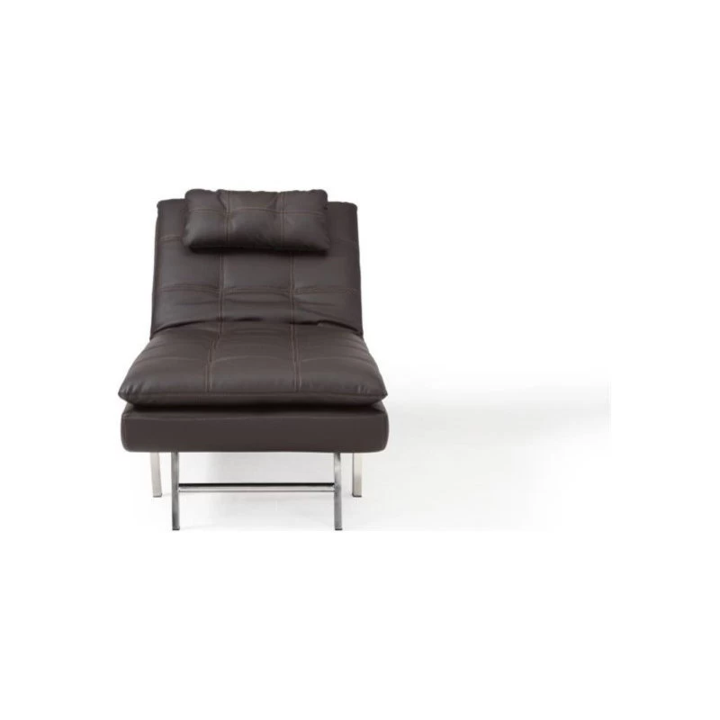 Relax-A-Lounger Titan Convertible Chaise Lounge In Brown Faux Leather - Image 4