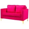 Upholstered Sofa With Loose Back, Fushia