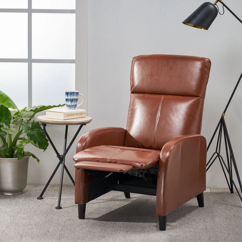 GDF Studio Trenton Leather Recliner, Hazelnut - Image 3