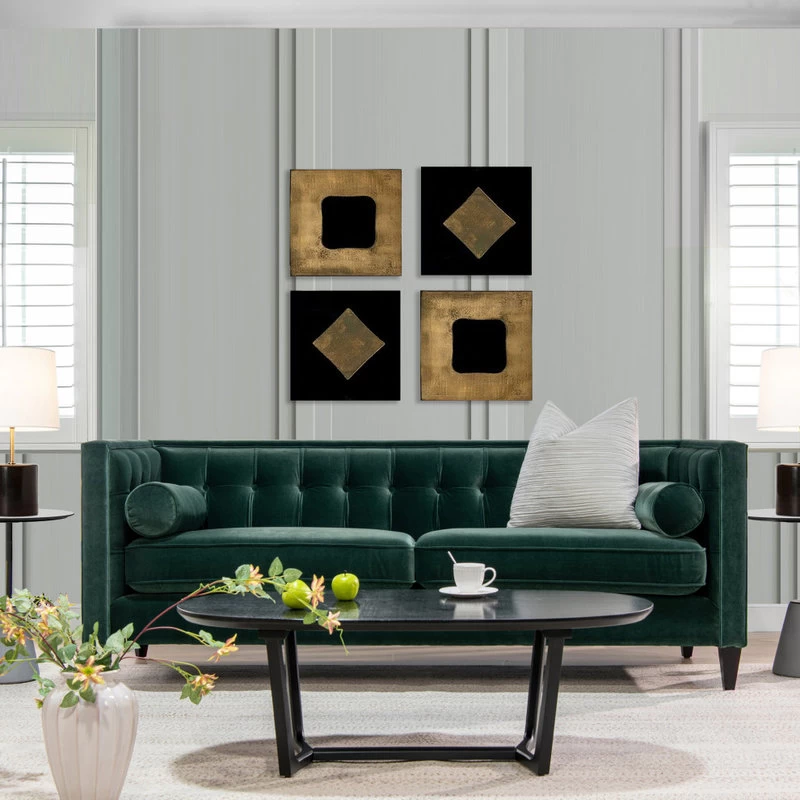 Jack 84" Modern Tuxedo Tufted Sofa, Hunter Green - Image 3