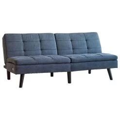 Sofa Bed With Foldable Split Back Design, Gray And Black