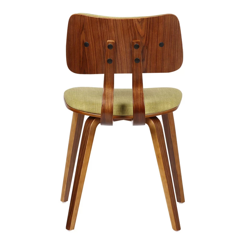 Jaguar Mid-Century Dining Chair, Walnut, Green - Image 4