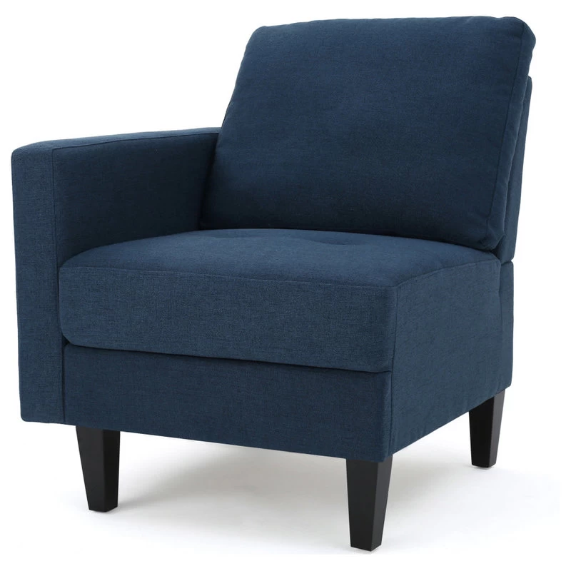 GDF Studio Carolina Fabric Sectional Couch, Dark Blue - Image 4