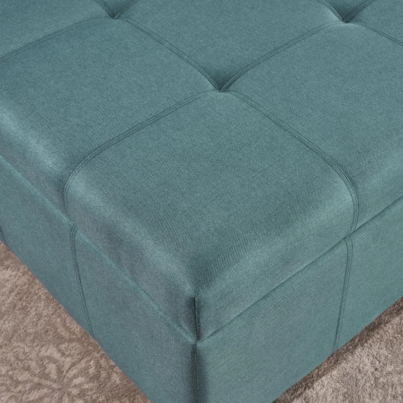 GDF Studio Carlyle Fabric Storage Ottoman, Dark Teal Fabric - Image 7