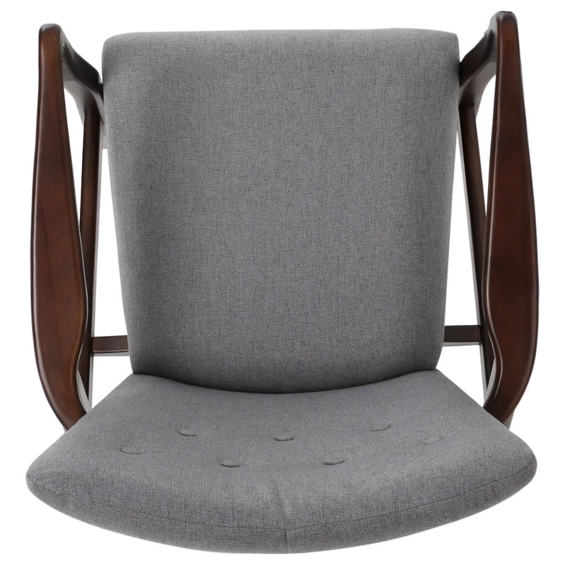 GDF Studio Suffolk French Style Fabric Arm Chairs, Gray, Set Of 2 - Image 5