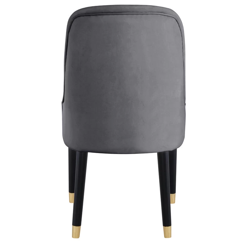 The Maisie Dining Chair, Grey, Velvet, Set Of 2 - Image 2