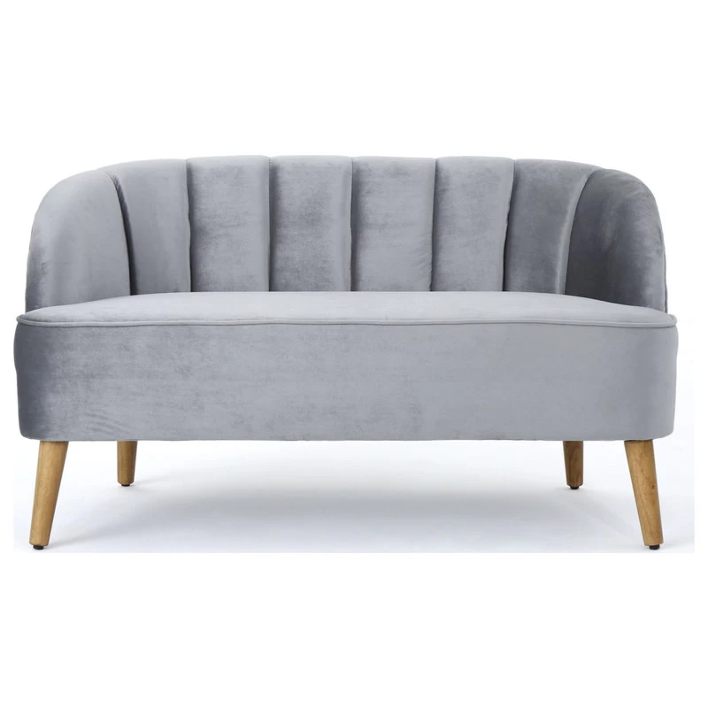 GDF Studio Scarlett Modern New Velvet Sofa, Pewter - Image 4