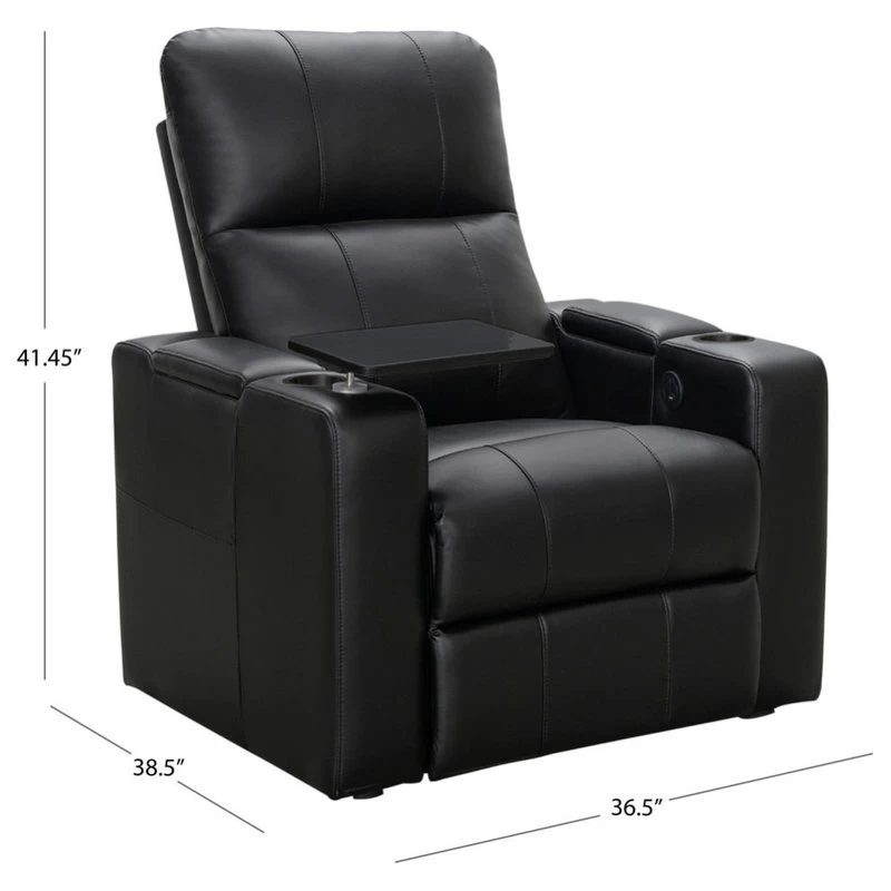 Reynolds Power Recliner With Table, Black - Image 6